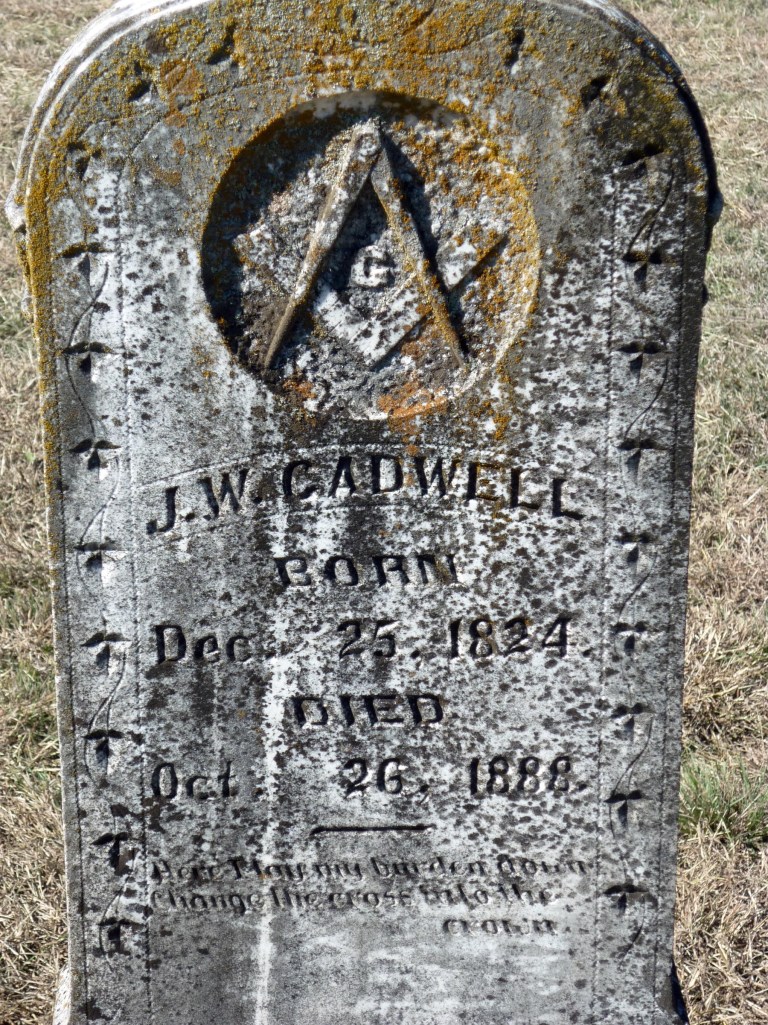 Gravestone of John Wesley Cadwell Sr