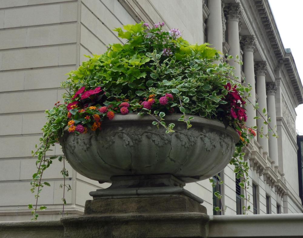 Stone Planter - Michigan Avenue - Chicago, Illinois - July 2015